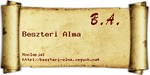 Beszteri Alma névjegykártya